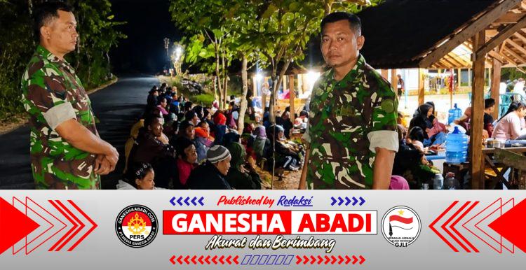Patroli Malam, Anggota Koramil Paranggupito Pantau Keamanan Pertandingan Bola Voli