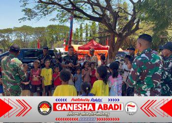 Prajurit Korem 161/Wira Sakti Hadirkan Keceriaan bagi Anak-Anak Terdampak Gempa NTT