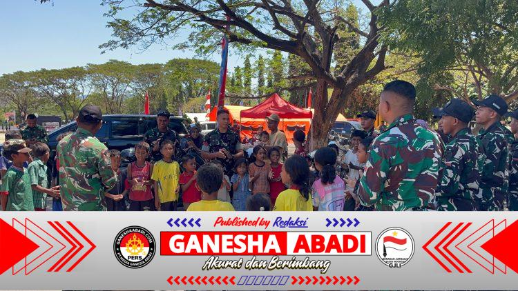 Prajurit Korem 161/Wira Sakti Hadirkan Keceriaan bagi Anak-Anak Terdampak Gempa NTT