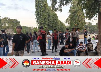 Cegah Gangguan Kamtibmas di Ruang Publik, Polsek Dentim Gelar Patroli KRYD di Lapangan Bajra Sandhi