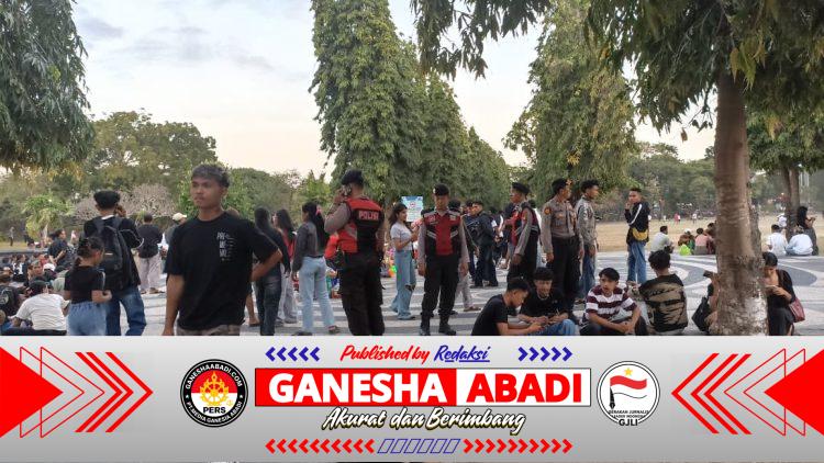 Cegah Gangguan Kamtibmas di Ruang Publik, Polsek Dentim Gelar Patroli KRYD di Lapangan Bajra Sandhi