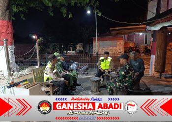Patroli Malam Koramil 01 Wonogiri, Bersama Linmas dan Polsek Jaga Kondusivitas Kota