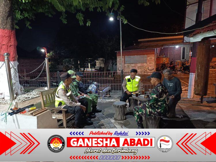 Patroli Malam Koramil 01 Wonogiri, Bersama Linmas dan Polsek Jaga Kondusivitas Kota