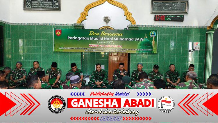 Kodim Boyolali Peringati Maulid Nabi, Dandim Ajak Prajurit Jadikan Keteladanan Rasulullah sebagai Pedoman Pengabdian