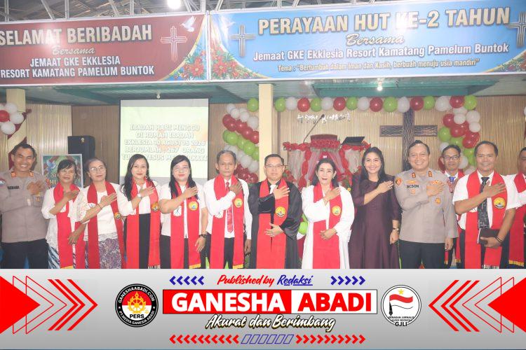 Perayaan Jemaat Gereja Ekklesia Dalam Minggu Kasih, Kapolres Barsel Sampaikan Pesan Kamtibmas dan Doa Bersama Jemaat