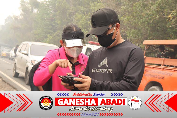 Luar Biasa Ketua Bhayangkari Dampingi Kapolres Pastikan Karhutla Bisa Dikendalikan di Wilkum Barsel