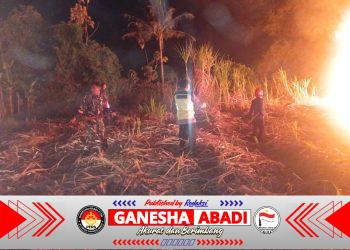 Api Mengamuk di Lahan Tebu Andong, Babinsa dan Damkar Bergerak Cepat Cegah Kebakaran Meluas