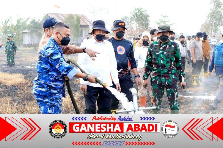 Gunakan Cairan Khusus, Metode Undercooling Dikerahkan; Gubernur, Danlanud, dan Forkopimda Kalsel Bersinergi di Titik Api Atasi Karhutla