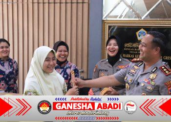 Kapolres Gresik Sambut Hangat Puluhan Pelajar SMPN 22, Ajak Pelajar Jauhi Bullying dan Bijak Gunakan Smartphone