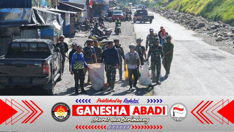 HUT TNI Ke-81 Tahun 2026, Kodim 1714/Puncak Jaya : TNI Peduli Sampah Bersama Masyarakat