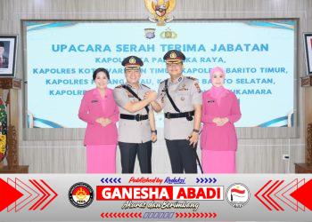 Sertijab Di Lingkungan Polda Kalteng, Kapolres Barsel Di Serahterimakan Dari AKBP Jecson Ricsko Hutapea Kepada AKBP Eko Mardianto