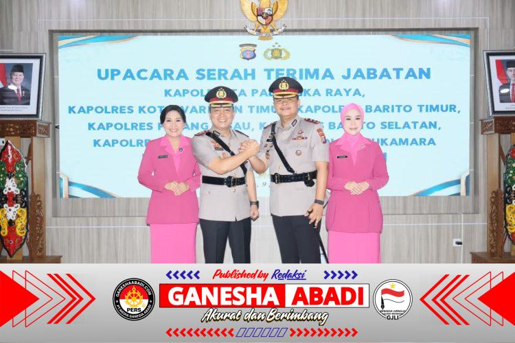 Sertijab Di Lingkungan Polda Kalteng, Kapolres Barsel Di Serahterimakan Dari AKBP Jecson Ricsko Hutapea Kepada AKBP Eko Mardianto
