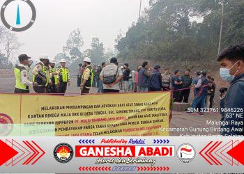 Berlanjut Proses Hukum, Portal Kantan Cs di Jalan Hauling PT.MUTU Kembali Dibongkar Jajaran Polres Barsel.
