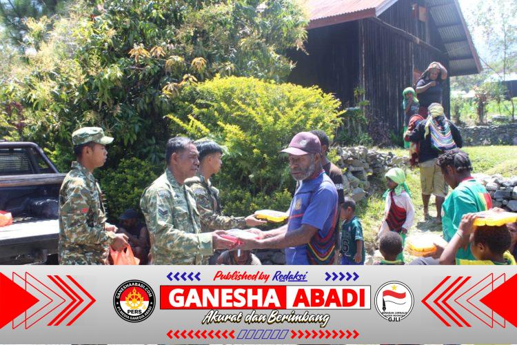 HUT Ke-81 TNI Tahun 2026, Kodim 1714/Puncak Jaya Berbagi Kasih Bersama Masyarakat Kampung Kulok Enggame