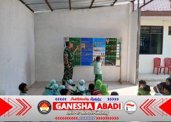 Seru! Puluhan Murid TK Perwanida Gunungan “Serbu” Markas Koramil 11 Manyaran