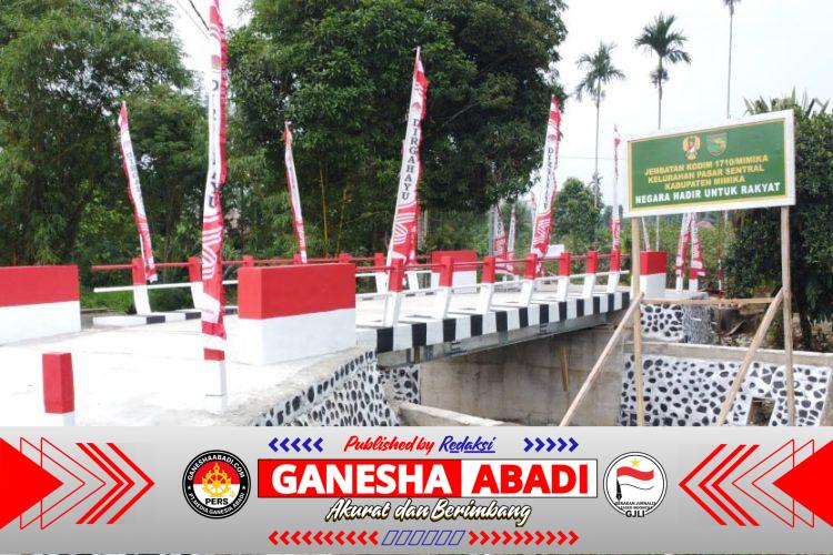 Kodim 1710/Mimika Rampungkan 10 Titik Jembatan Beton Garuda Merah Putih di Kabupaten Mimika