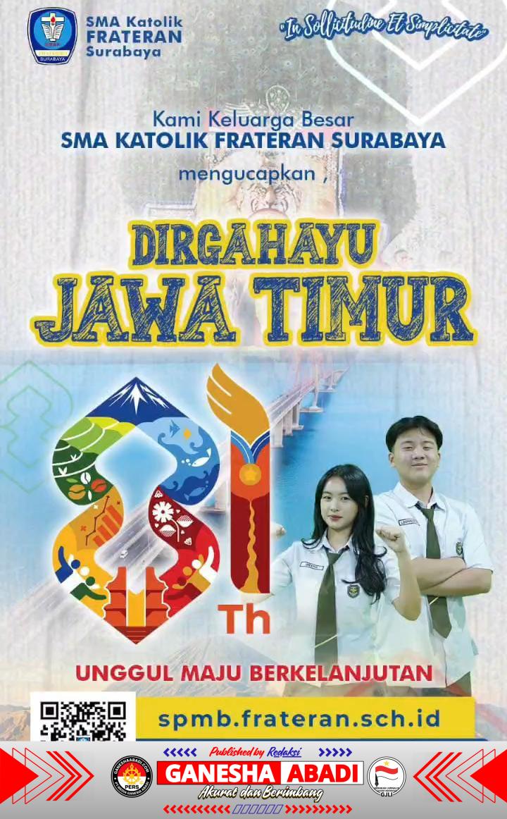 HUT ke-81 Jawa Timur, SMAK Frateran Surabaya Dukung Semangat Unggul, Maju, dan Berkelanjutan
