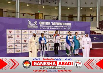 Atlet Taekwondo Indonesia Meraih Medali Emas Kategori Cadet U47 Putri di Doha, Qatar