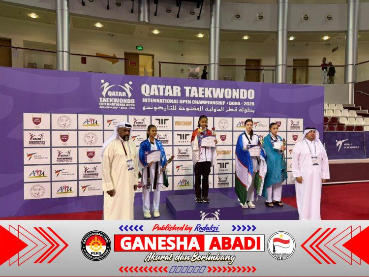 Atlet Taekwondo Indonesia Meraih Medali Emas Kategori Cadet U47 Putri di Doha, Qatar