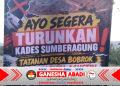 BANNER “TURUNKAN KADES SUMBERAGUNG” TERPASANG DI PINGGIR JALAN, AKTIVIS ROFIQ AZMI: JANGAN BIARKAN ASPIRASI BERUBAH JADI KONFLIK