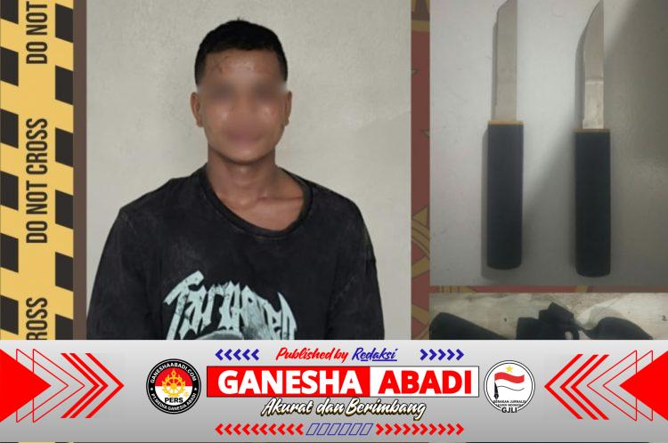 Bawa Pisau di Tempat Umum, Seorang Pria Diamankan Unit Reskrim Polsek Dentim