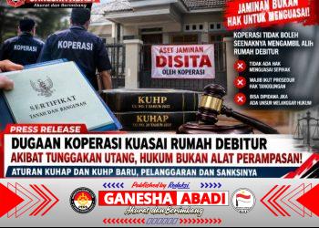DIDUGA KOPERASI KUASAI RUMAH DEBITUR AKIBAT TUNGGAKAN UTANG, HUKUM BUKAN ALAT PERAMPASAN! EKSEKUSI JAMINAN WAJIB SESUAI PROSEDUR