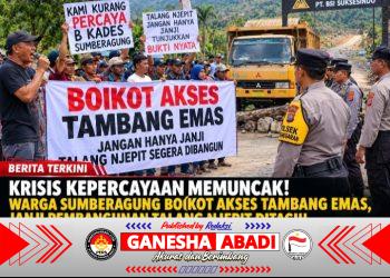 KRISIS KEPERCAYAAN MEMUNCAK! WARGA SUMBERAGUNG BOIKOT AKSES TAMBANG EMAS, JANJI PEMBANGUNAN TALANG NJEPIT DITAGIH